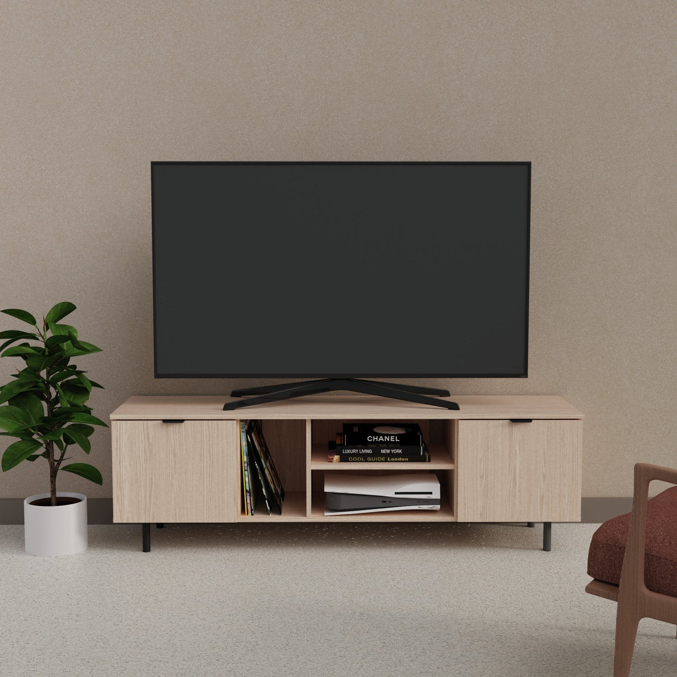 Argos Home Taite 2 Doors TV Unit - Natural