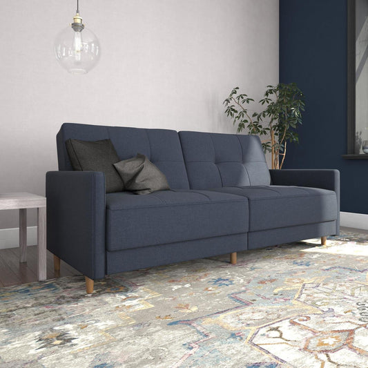 Dorel Andora Fabric Coil Sofa Bed - Navy Blue