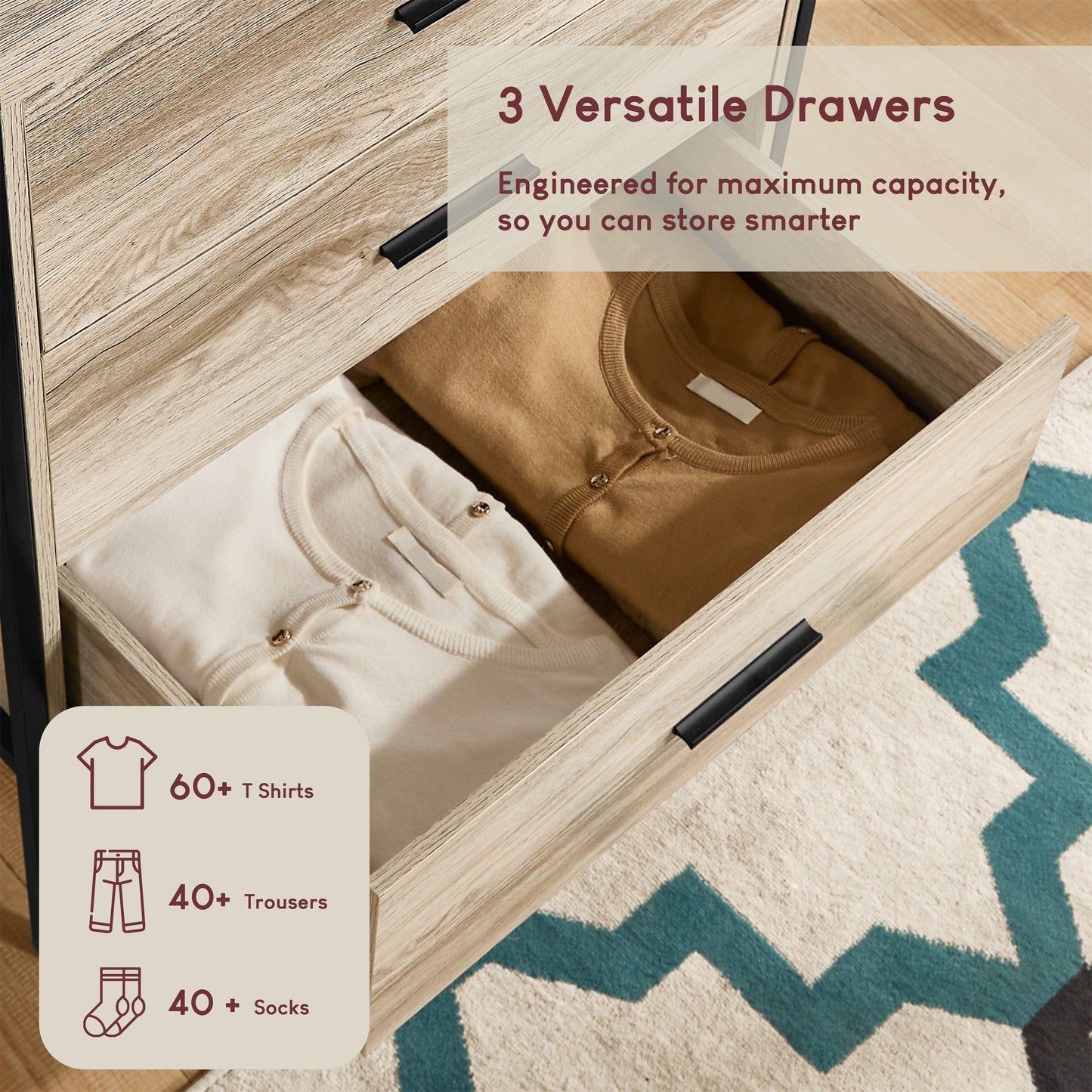 Lassic Vida Designs Brooklyn 3 Drawer Chest
