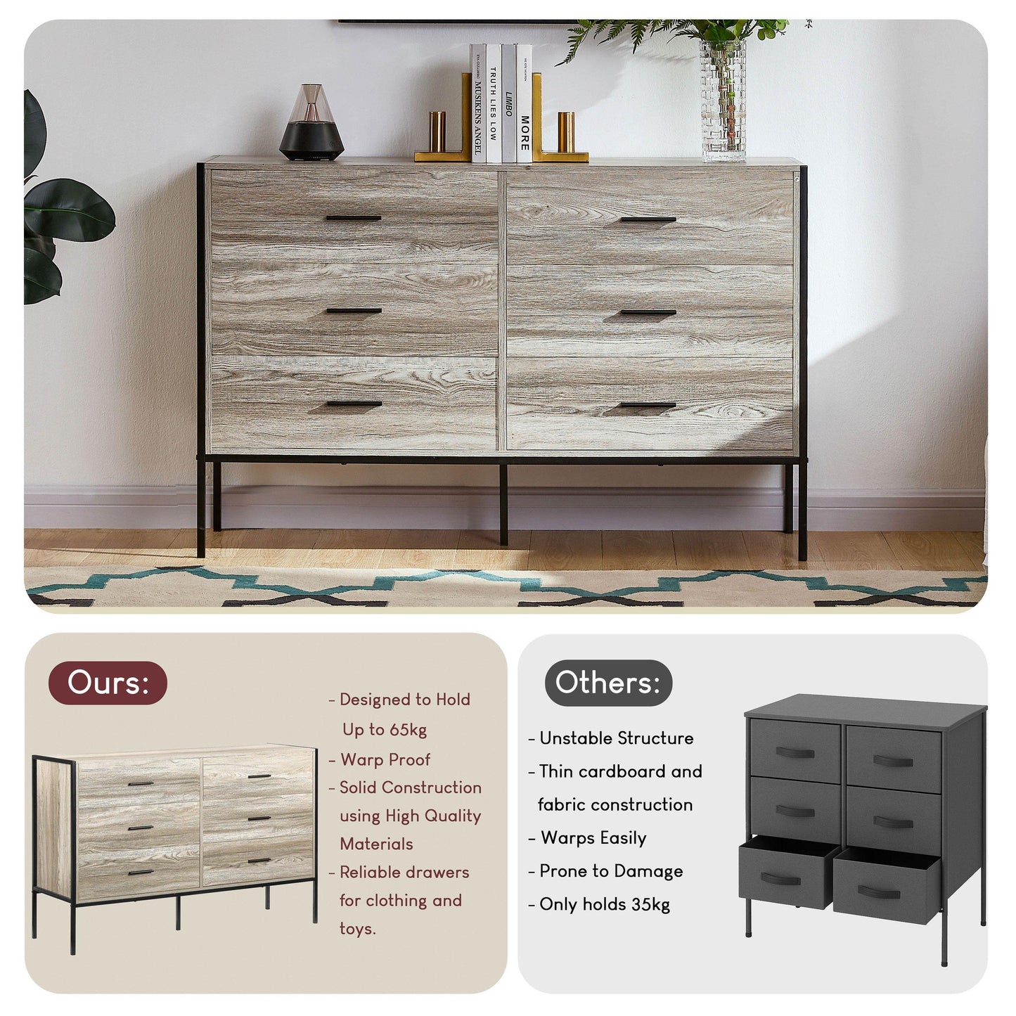Lassic Vida Designs Brooklyn 6 Drawer Chest