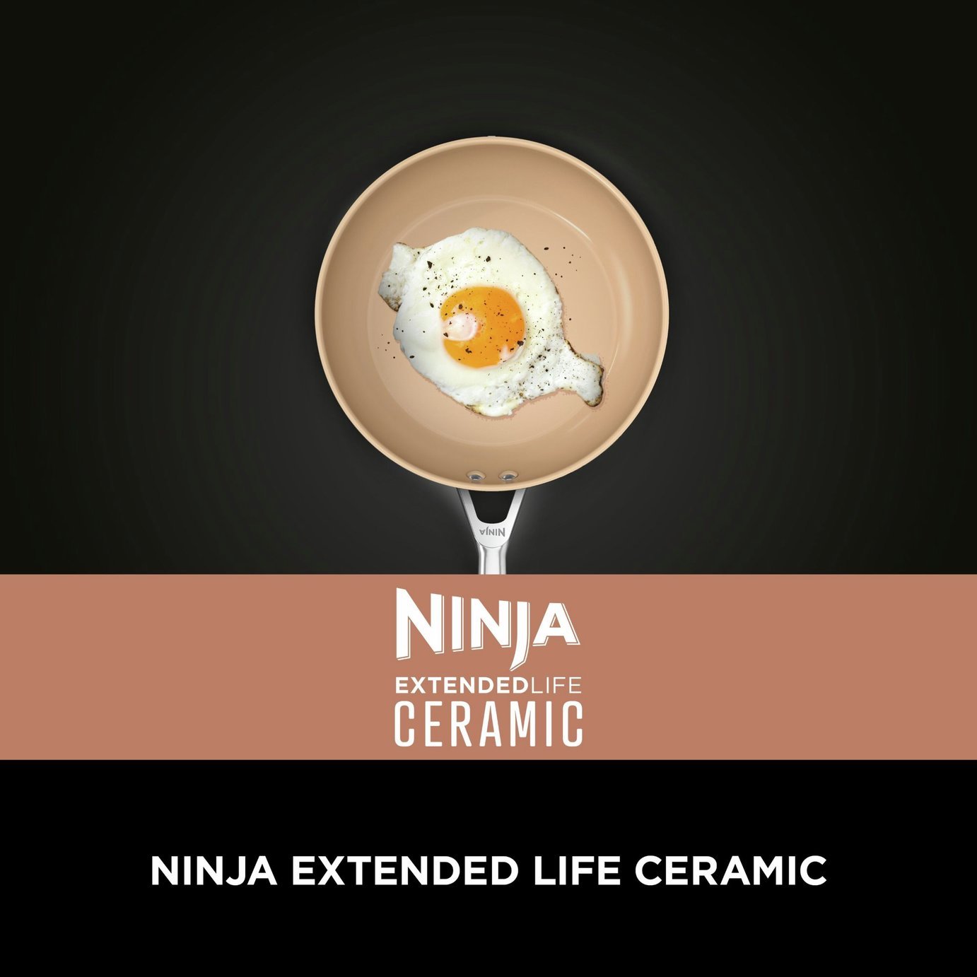 Ninja Extended Life Ceramic 2 Piece Aluminium Frying Pan Set