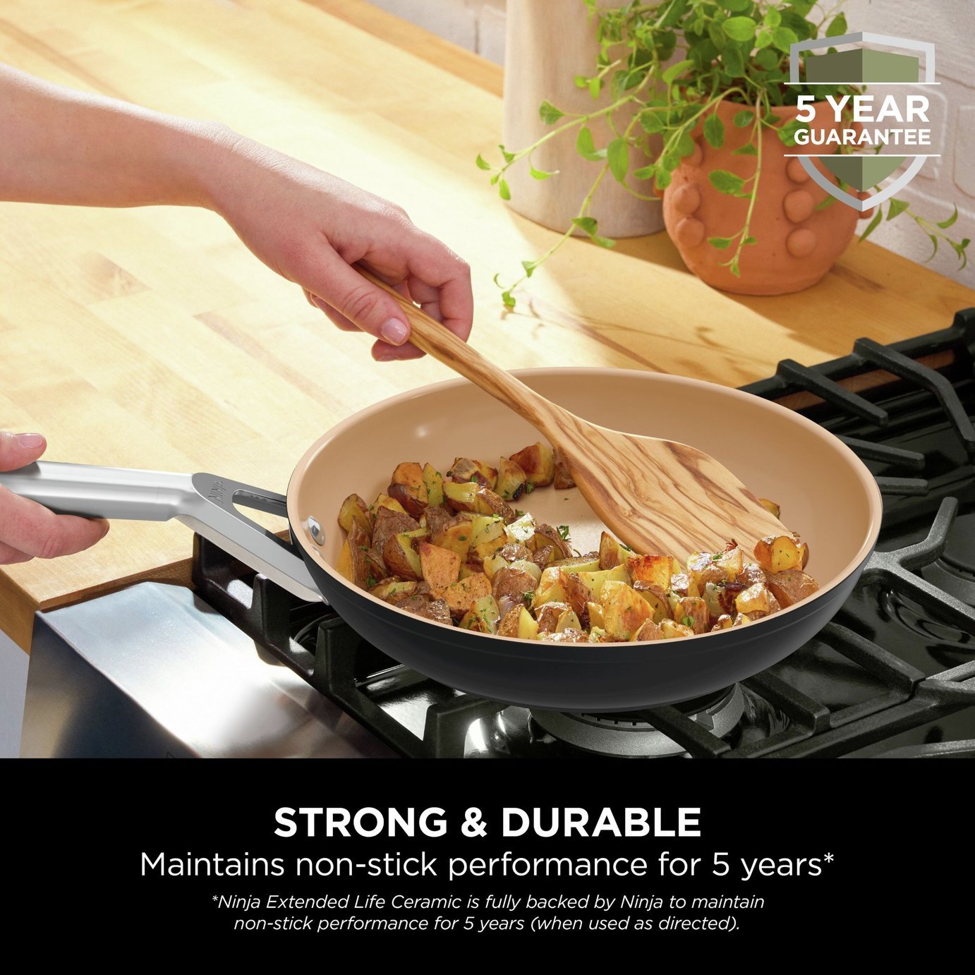 Ninja Extended Life Ceramic 2 Piece Aluminium Frying Pan Set