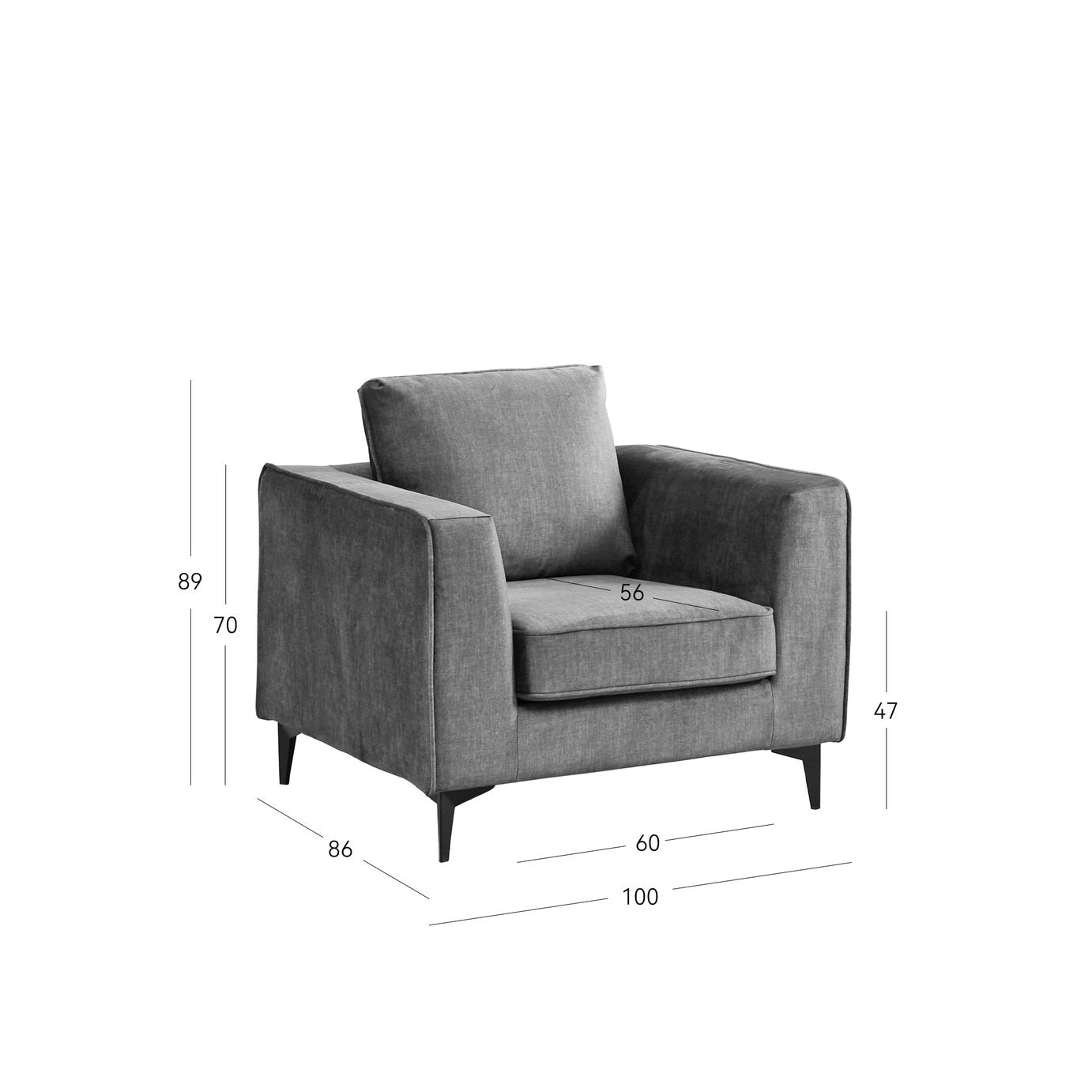 Sofa Source Mora Arm Chair - Grey
