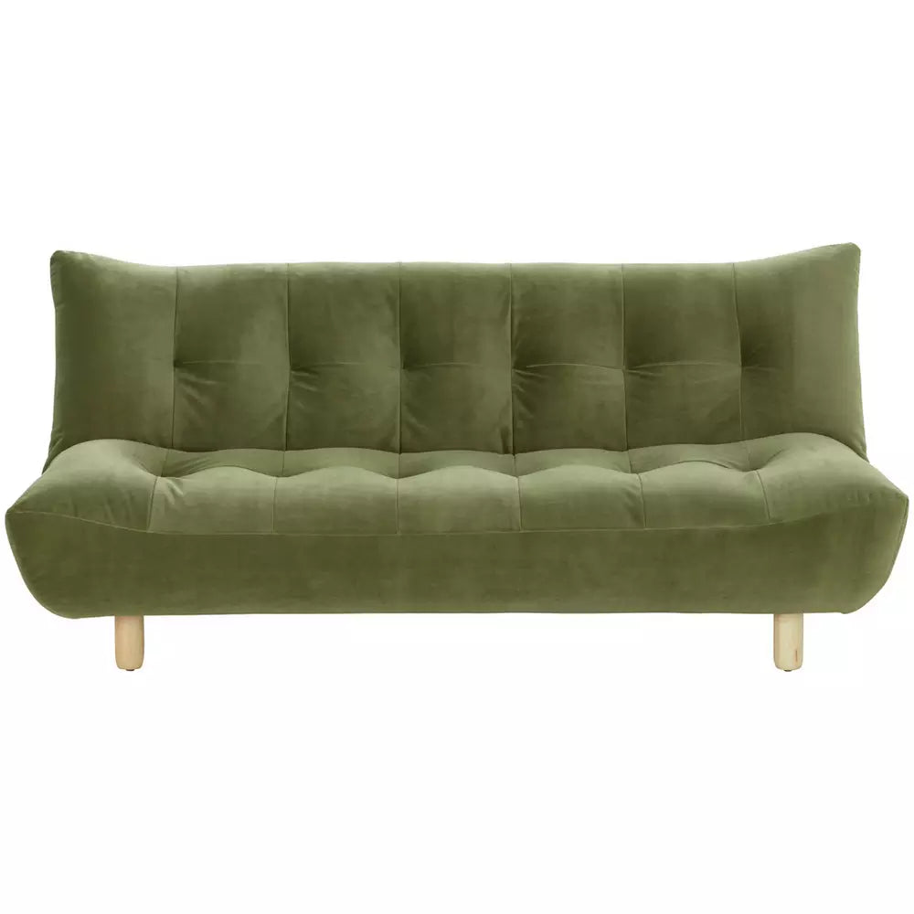 Habitat Kota 3 Seater Velvet Clic Clac Sofa Bed - Green