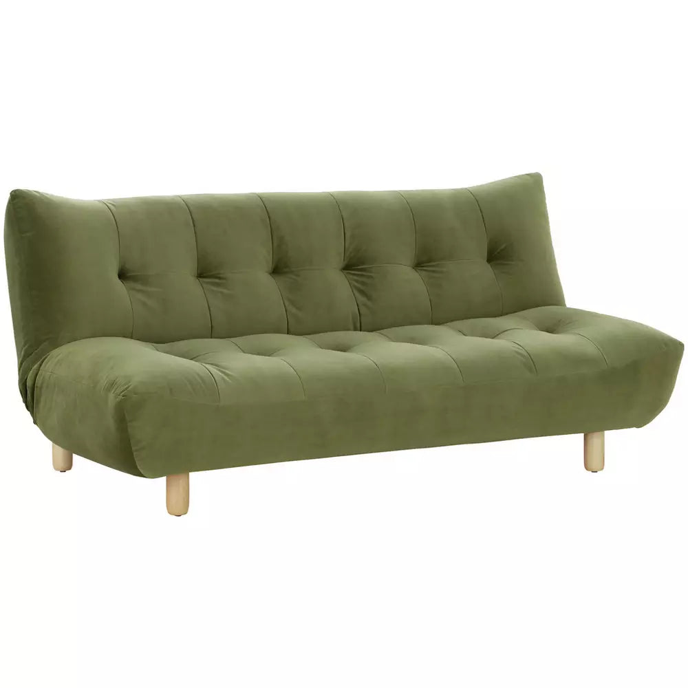Habitat Kota 3 Seater Velvet Clic Clac Sofa Bed - Green