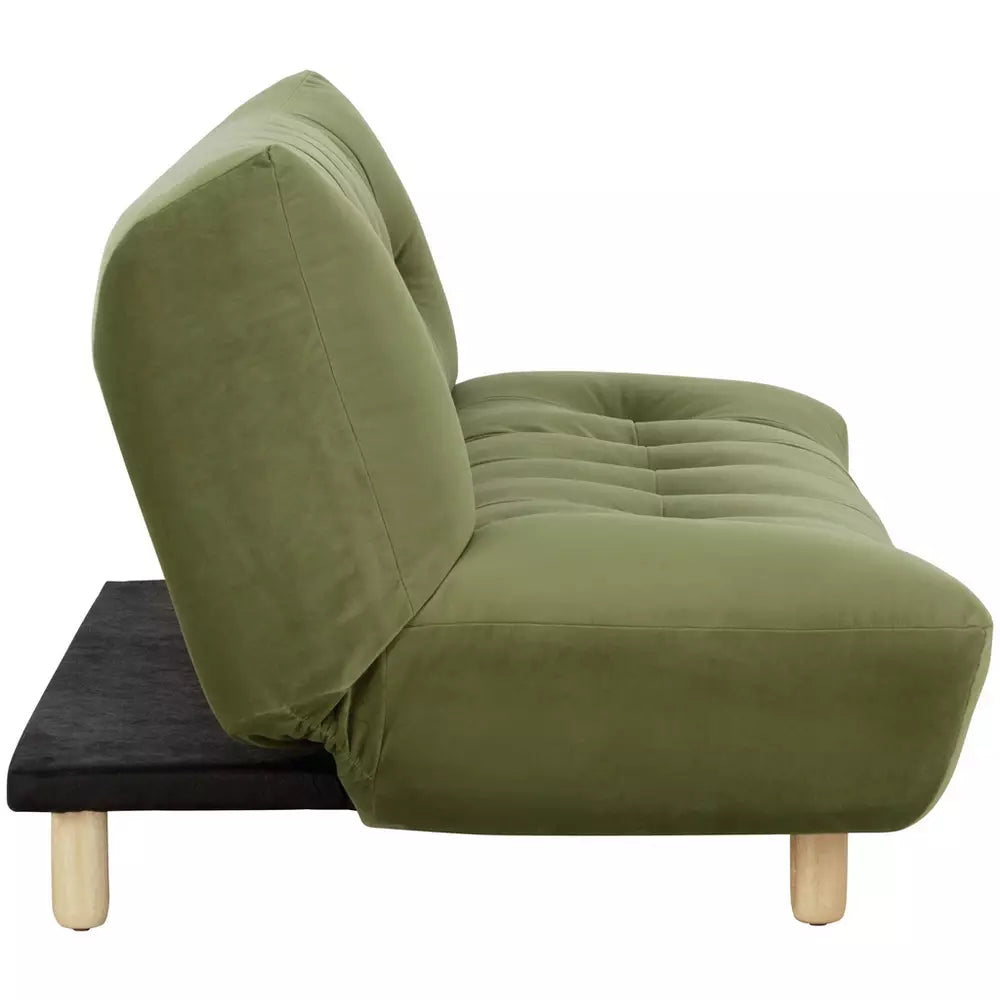 Habitat Kota 3 Seater Velvet Clic Clac Sofa Bed - Green
