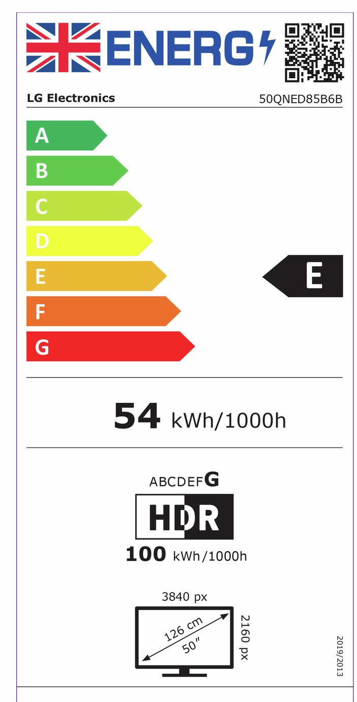 LG 50 Inch 50QNED85B6B Smart 4K UHD HDR MiniLED AI TV