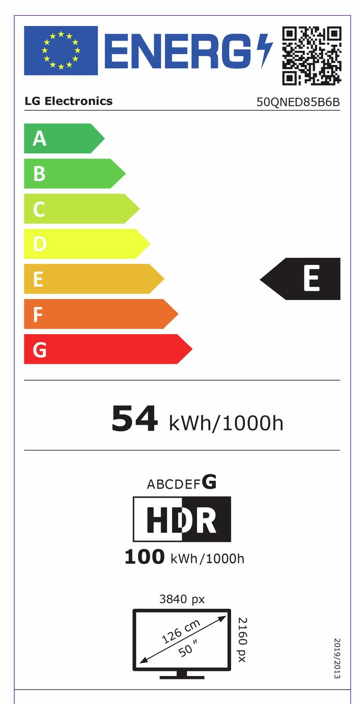 LG 50 Inch 50QNED85B6B Smart 4K UHD HDR MiniLED AI TV