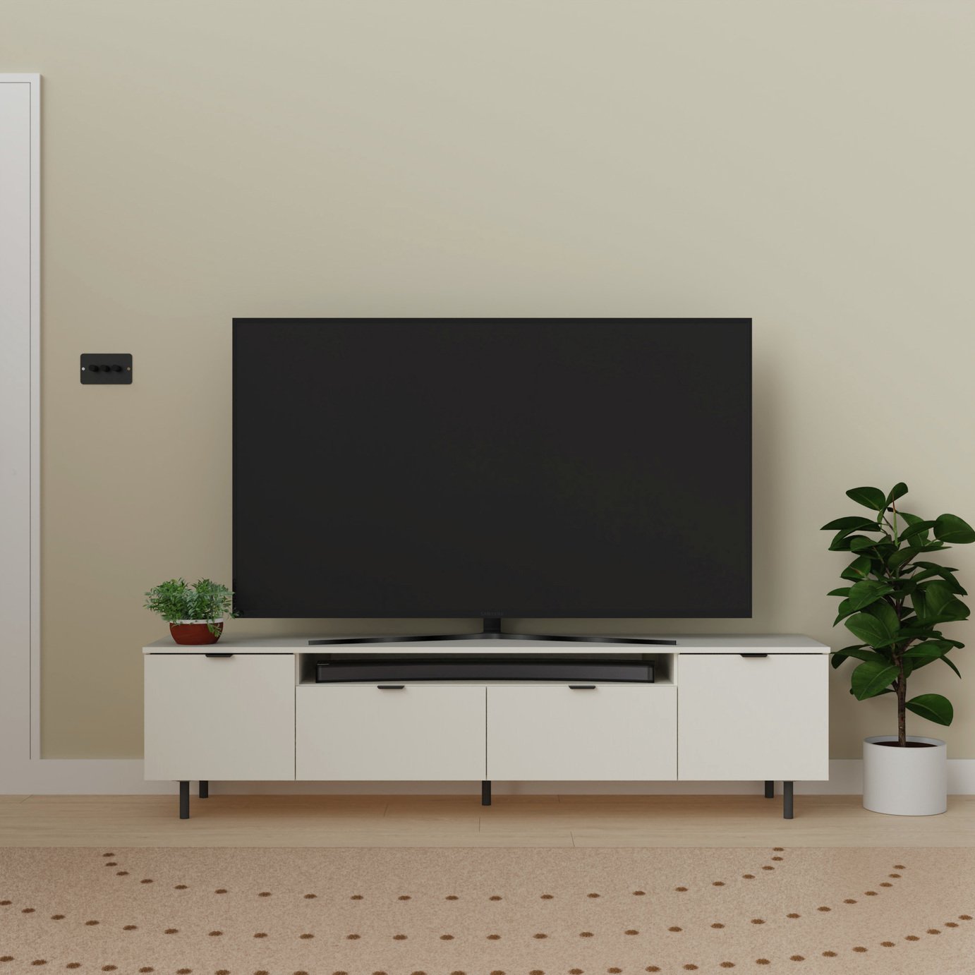 Argos Home Taite 2 Doors 2 Drawers TV Unit - White