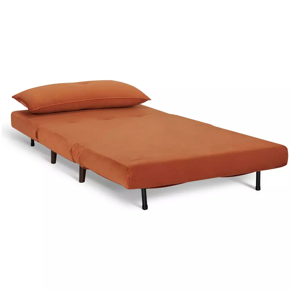 Habitat Roma Small Double Velvet Chairbed - Orange