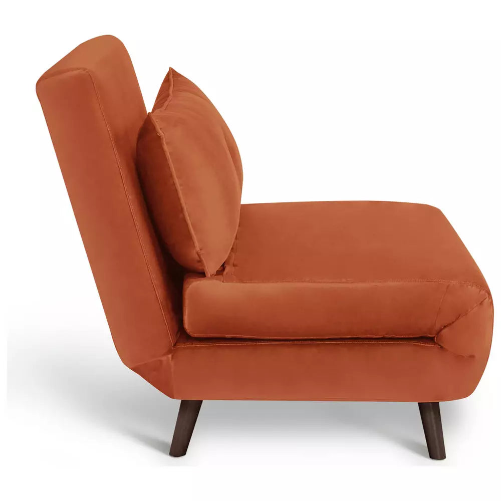 Habitat Roma Small Double Velvet Chairbed - Orange