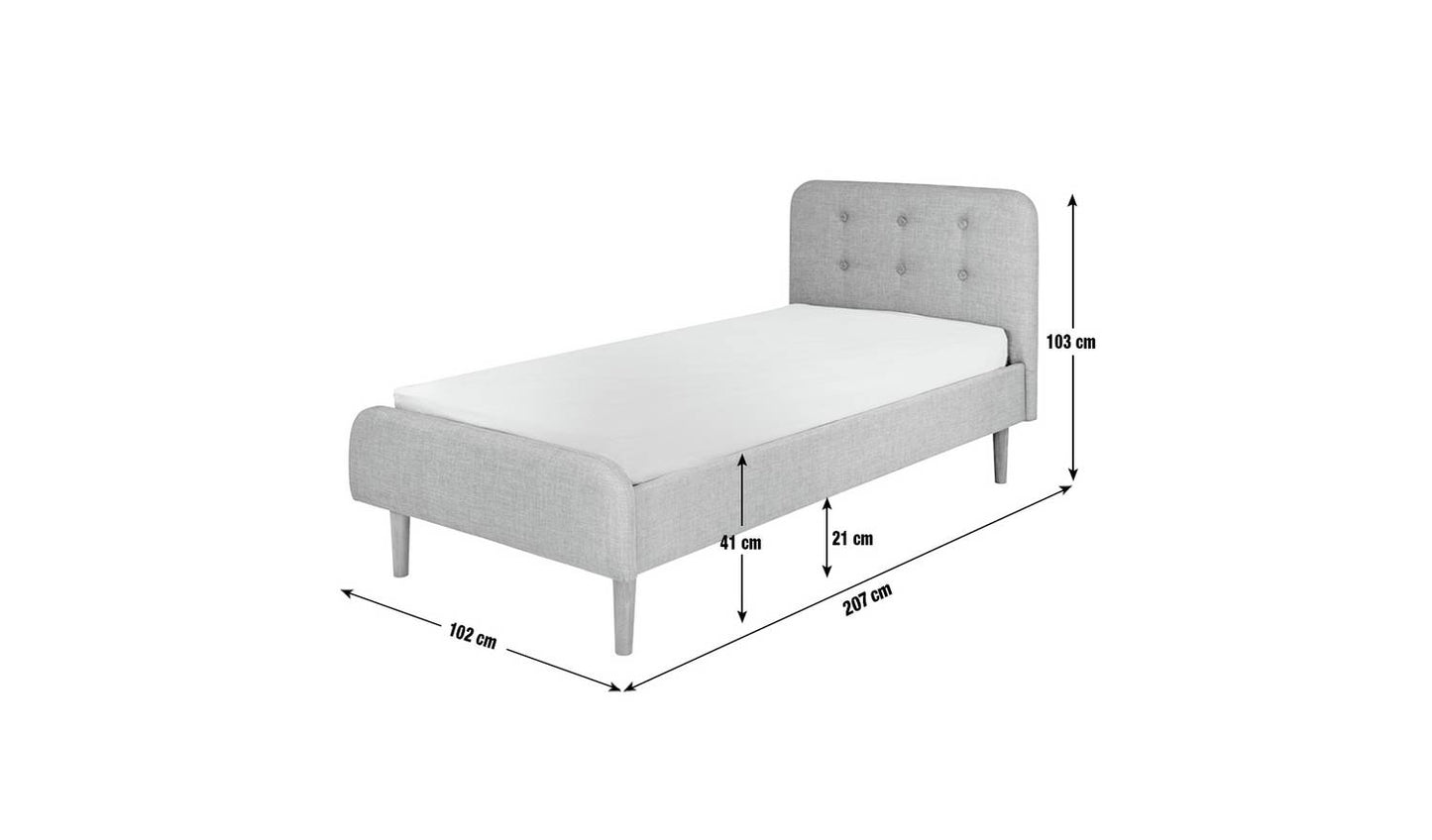 Habitat Aspen Single Fabric Bed Frame - Grey