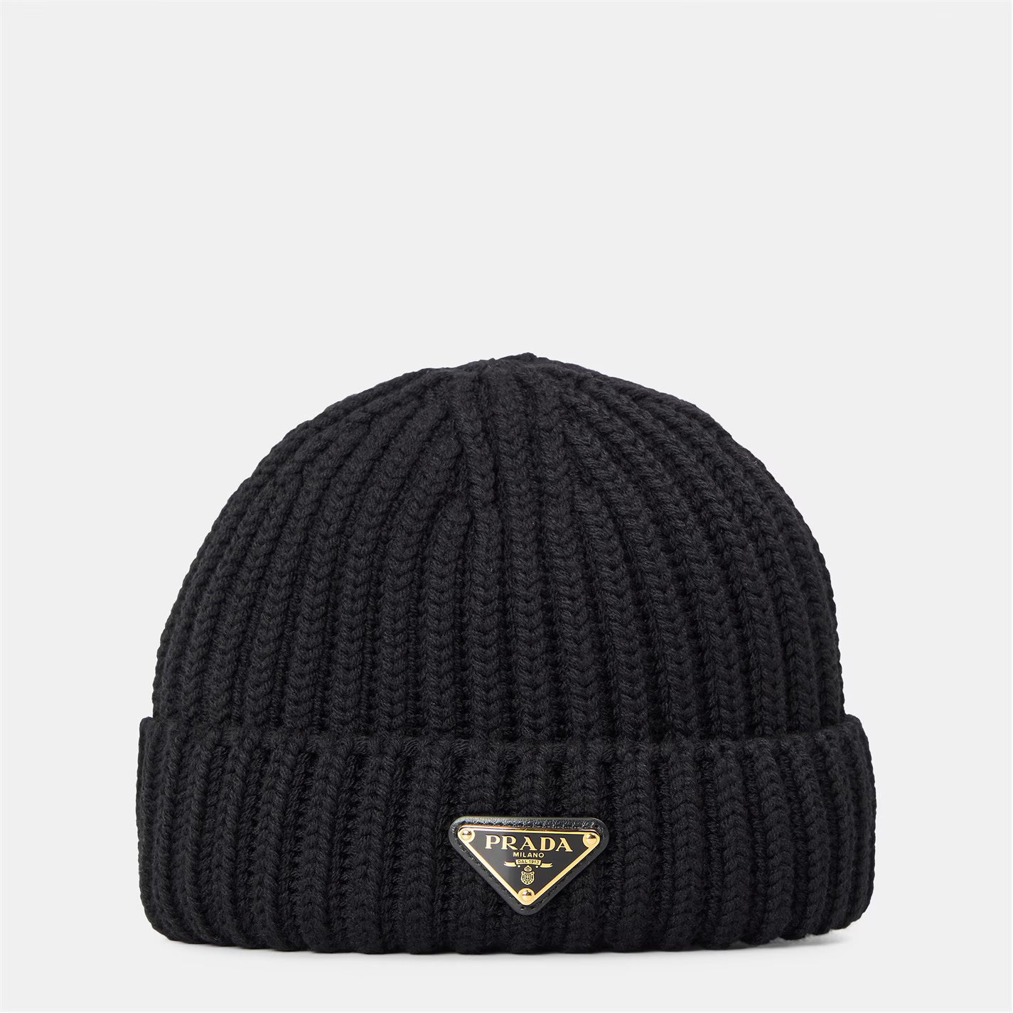 PRADA Logo Fine-Knit Beanie