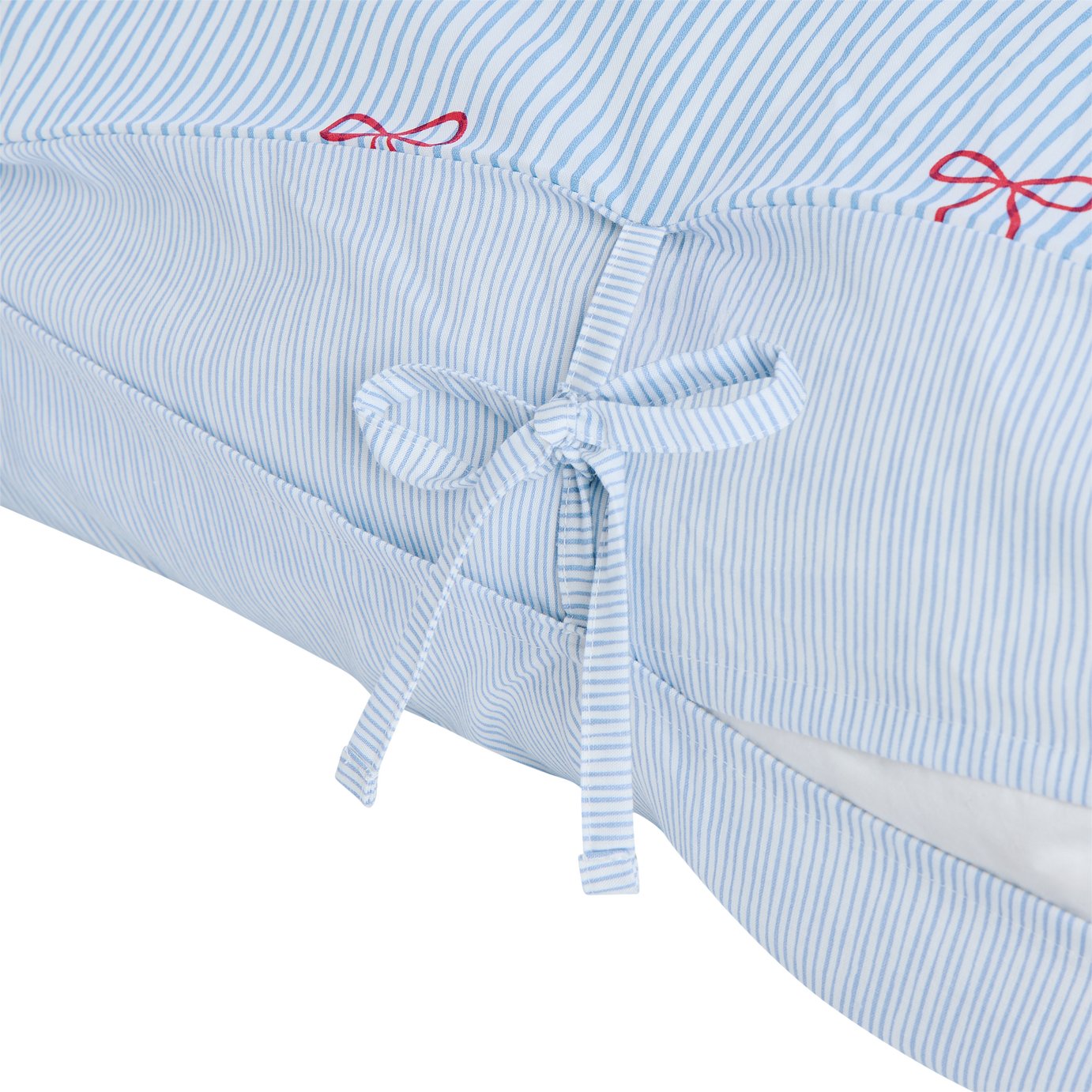 Argos Home Blue Stripe Bows Bedding Set - Single
