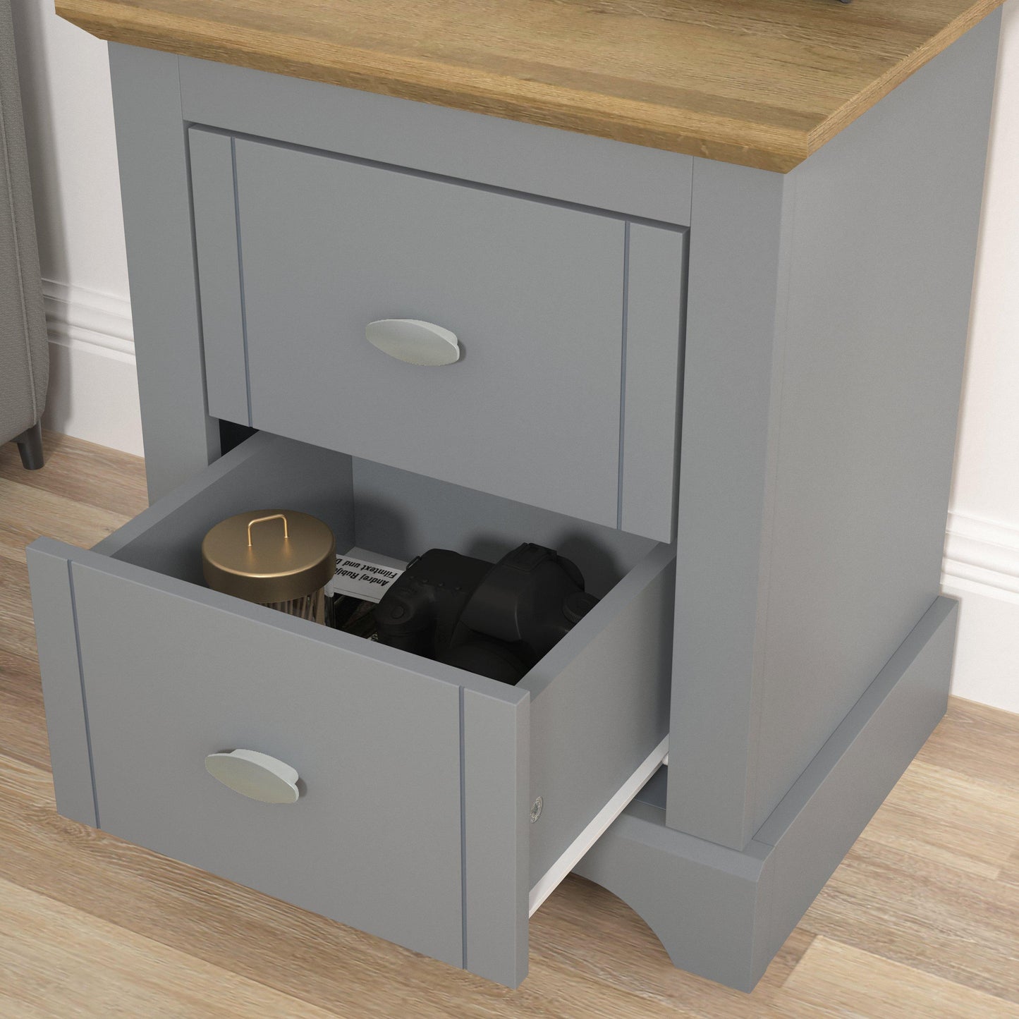 Homelife Tetbury 2 Drawer Bedside Table