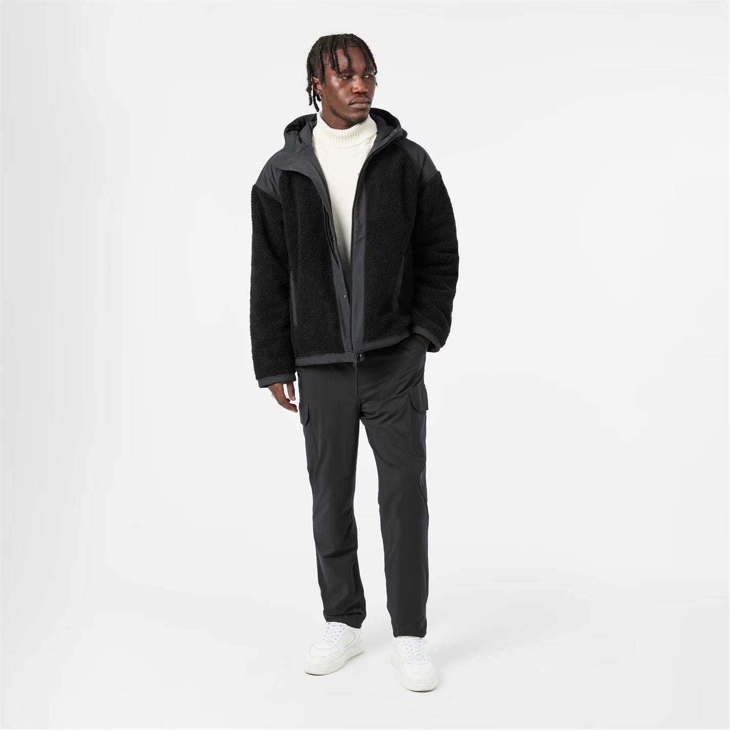 Men's Alberni Bomber Hooded Long Sleeve Sherpa Jacket