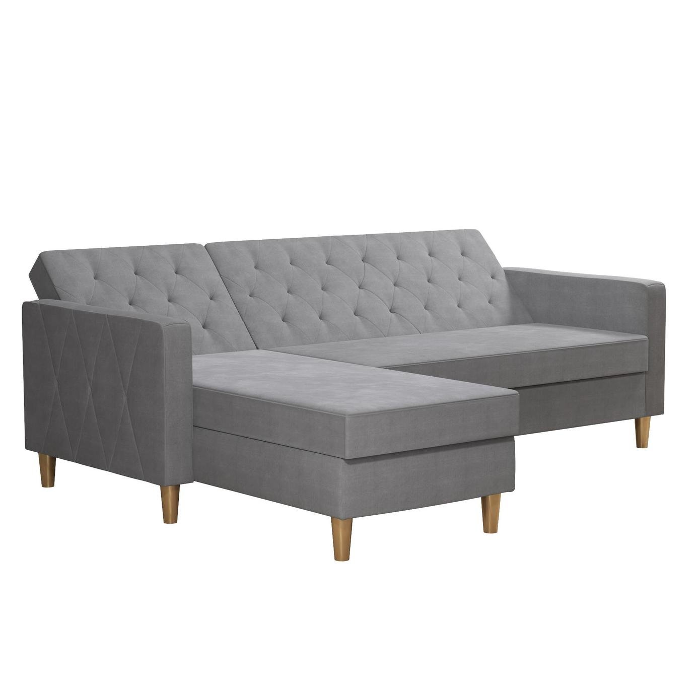 Dorel Liberty Velvet Sofa Bed - Grey