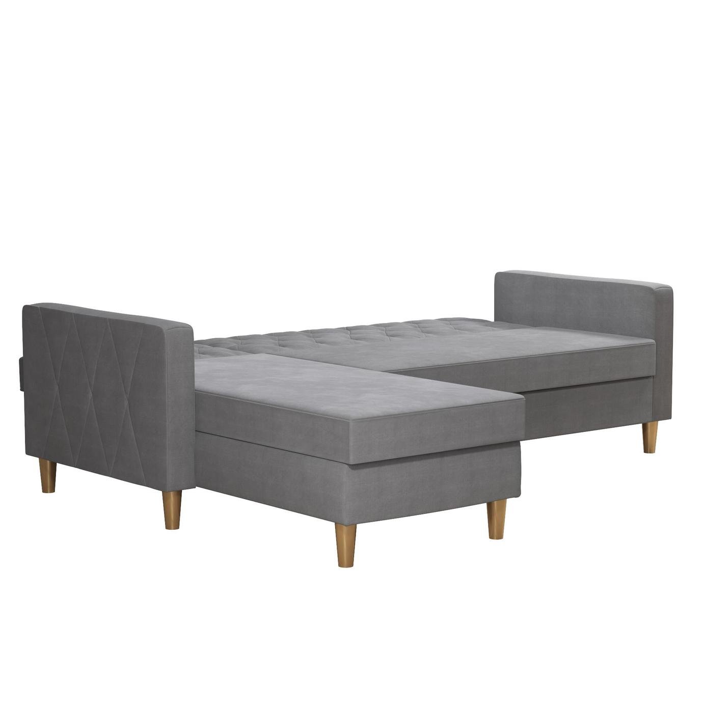 Dorel Liberty Velvet Sofa Bed - Grey