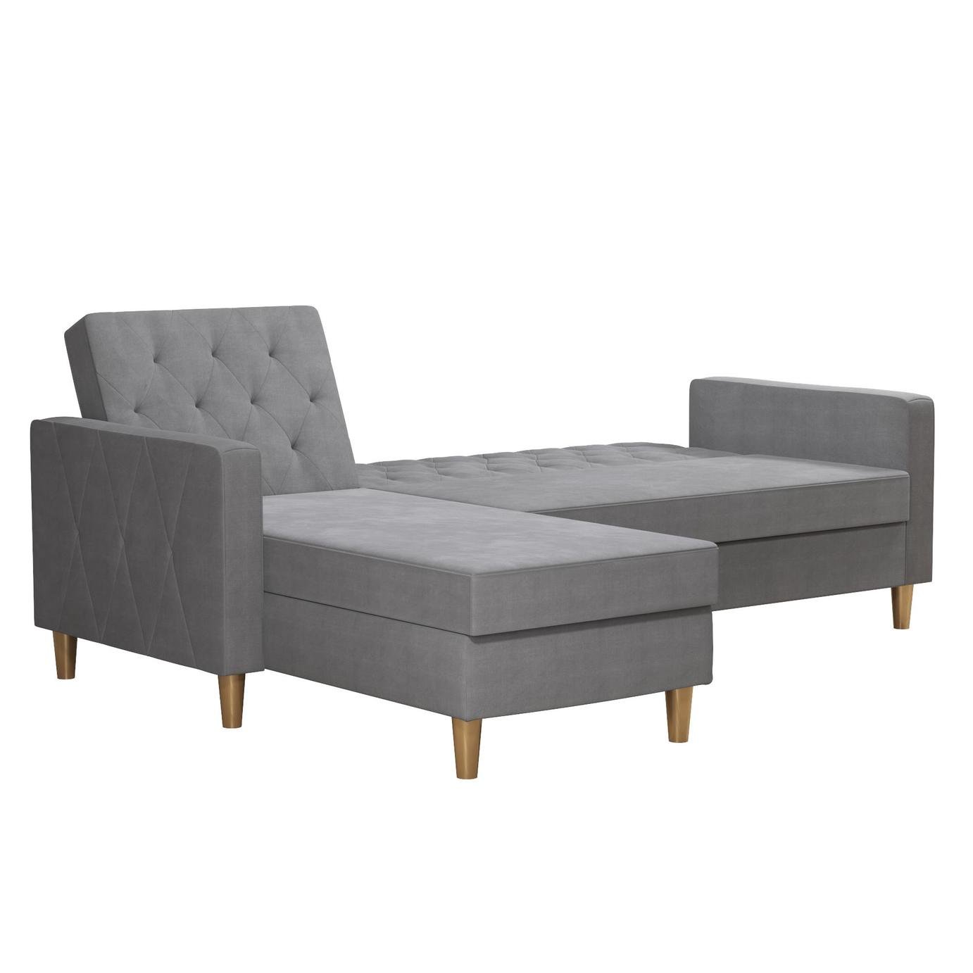Dorel Liberty Velvet Sofa Bed - Grey