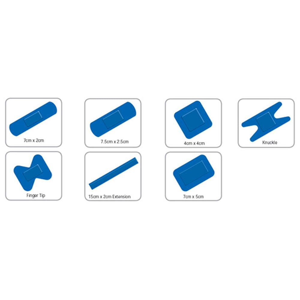 Microplast Blue Detectable Assorted Catering Plasters (Pack 100)