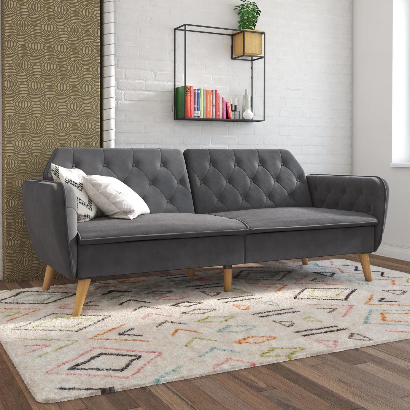 Novogratz Tallulah Velvet Clic Clac - Grey
