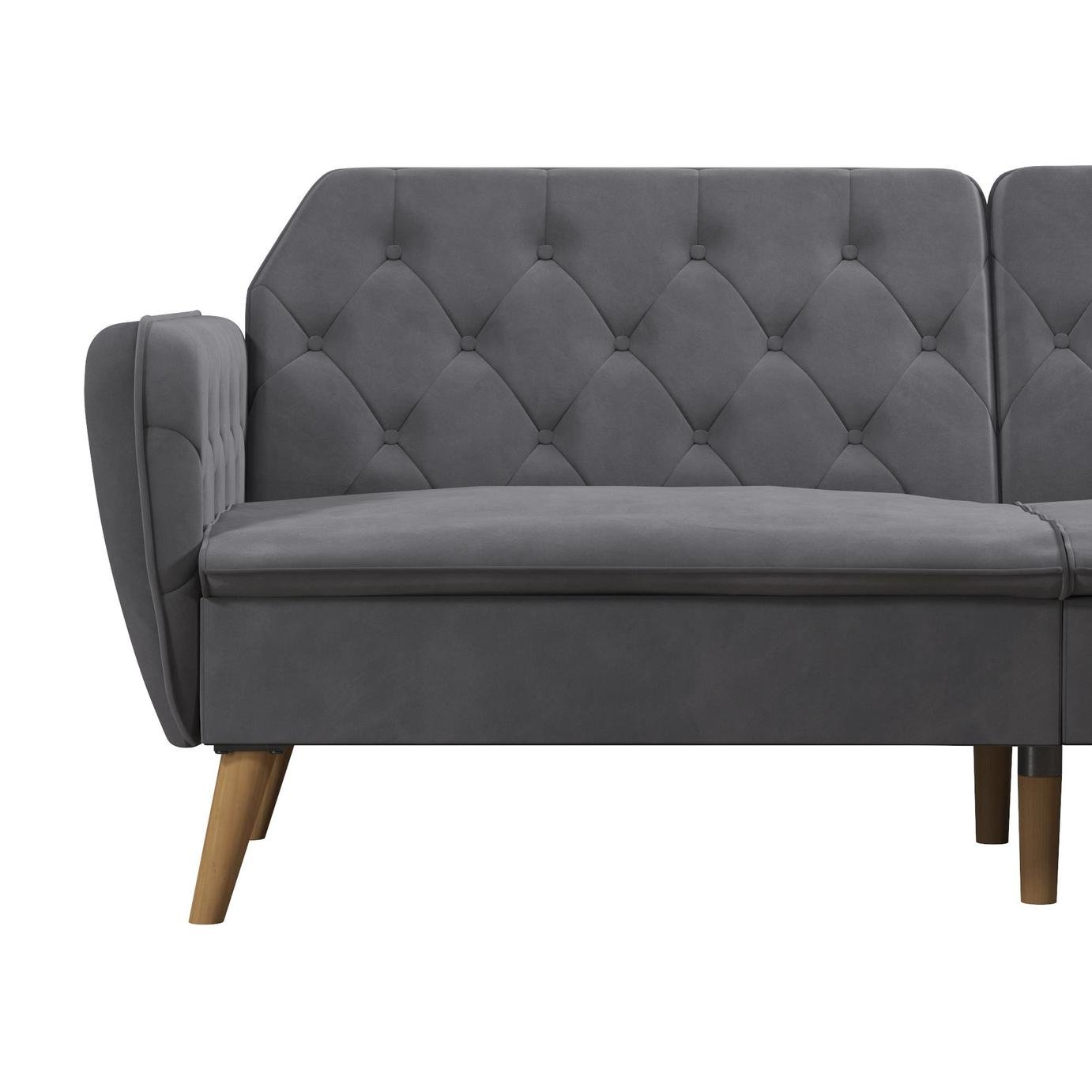 Novogratz Tallulah Velvet Clic Clac - Grey