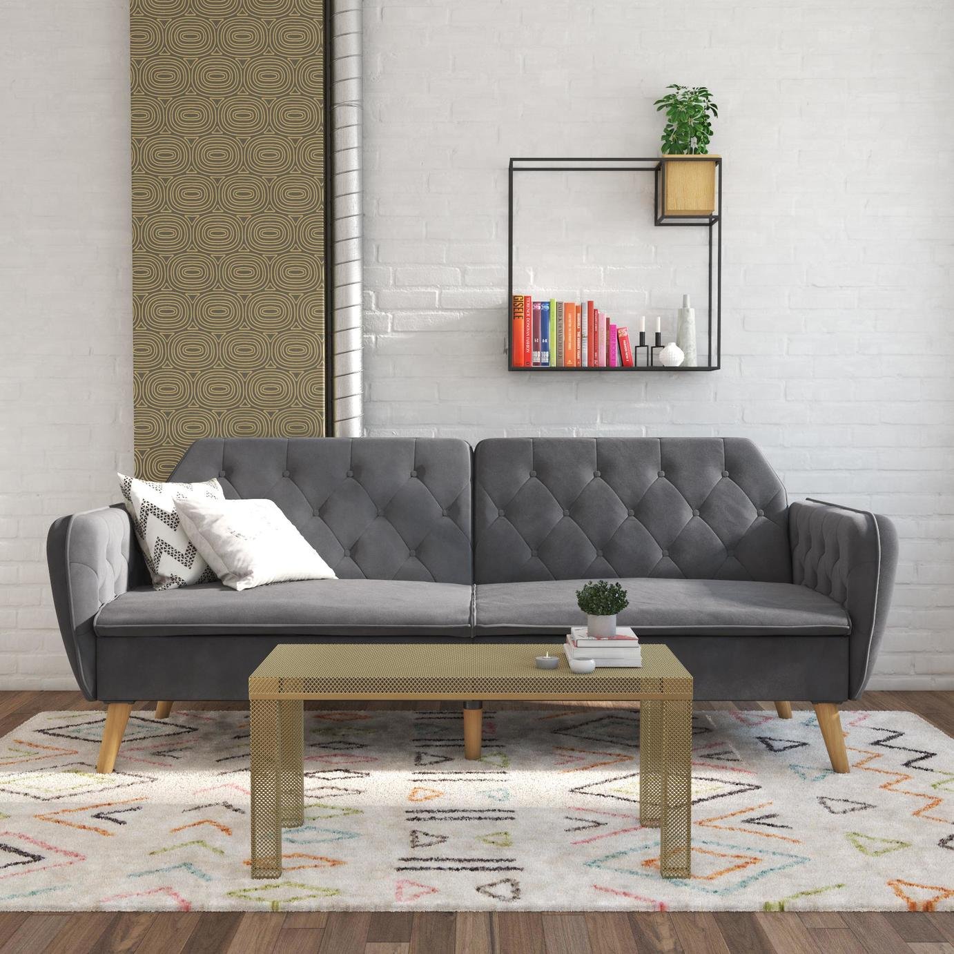 Novogratz Tallulah Velvet Clic Clac - Grey