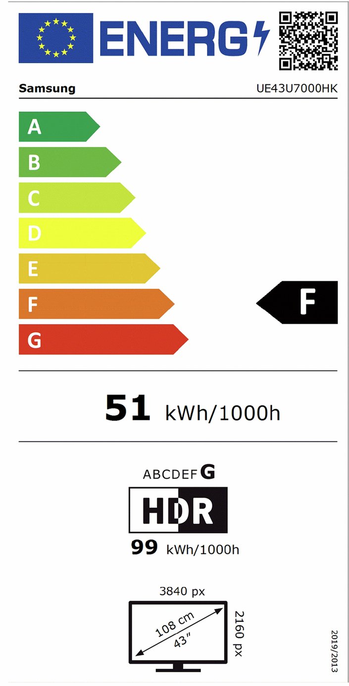 Samsung 43 Inch UE43U7000HKXXU Smart 4K UHD HDR Crystal TV