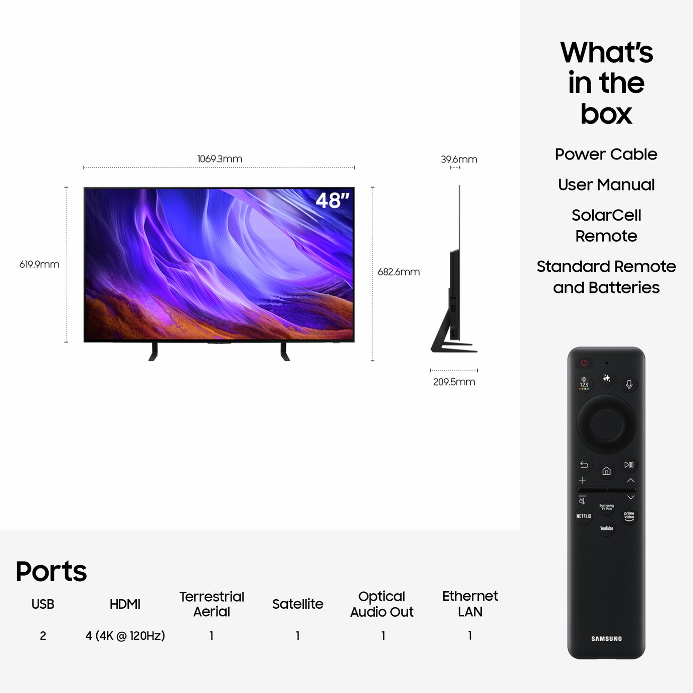 Samsung 48 Inch QE48S83HAEXXU Smart 4K UHD HDR OLED TV