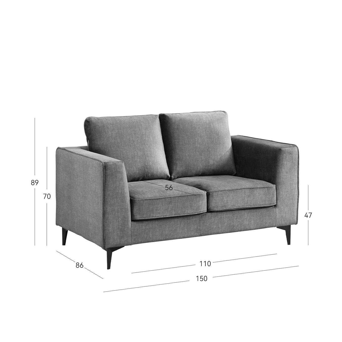 Sofa Source Mora 2 Seater Sofa - Grey