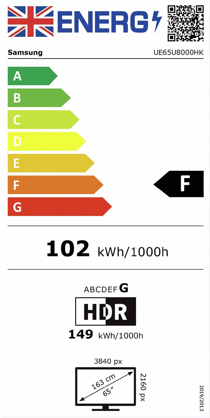 Samsung 65 Inch UE65U8000HKXXU Smart 4K UHD HDR Crystal TV