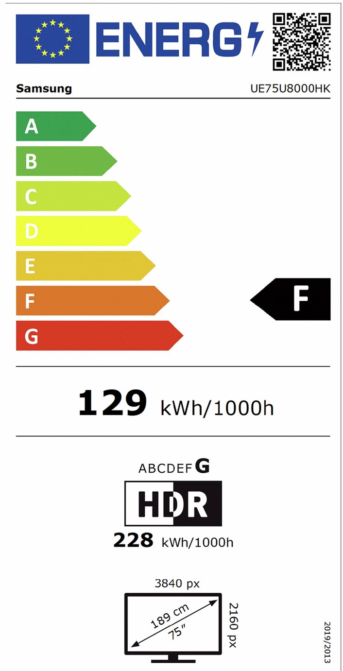 Samsung 75 Inch UE75U8000HKXXU Smart 4K UHD HDR Crystal TV
