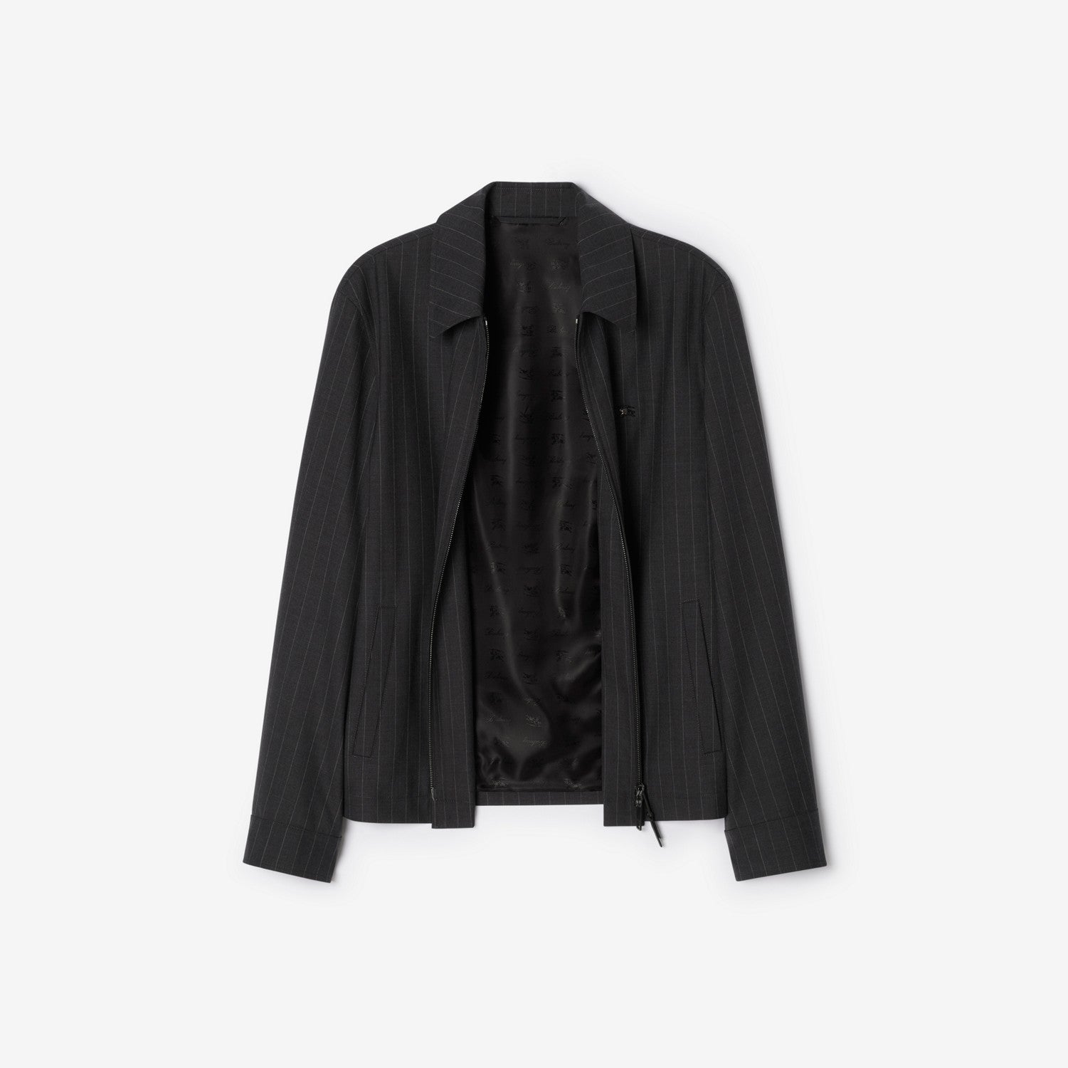 Pinstriped Wool Bloomsbury Harrington Jacket