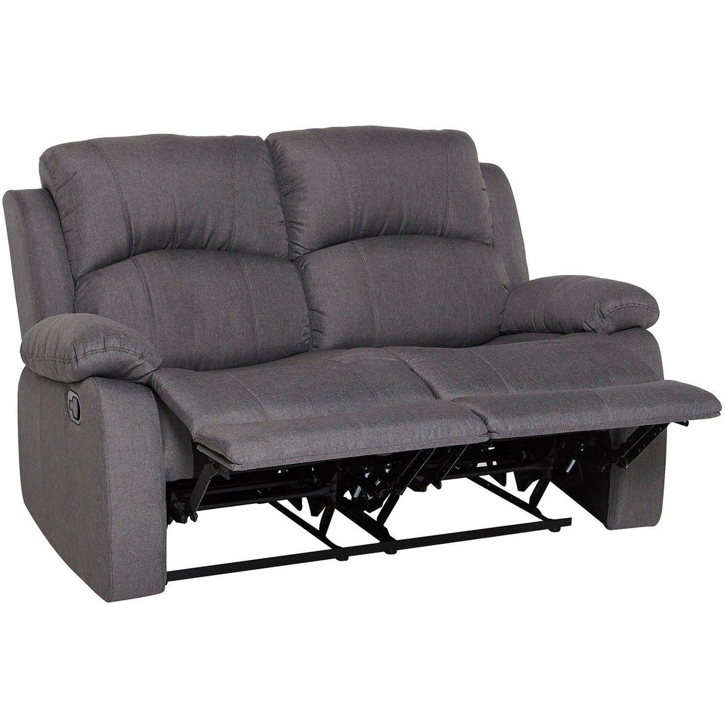 Canterbury Grey Fabric 2 Seater Recliner Sofa