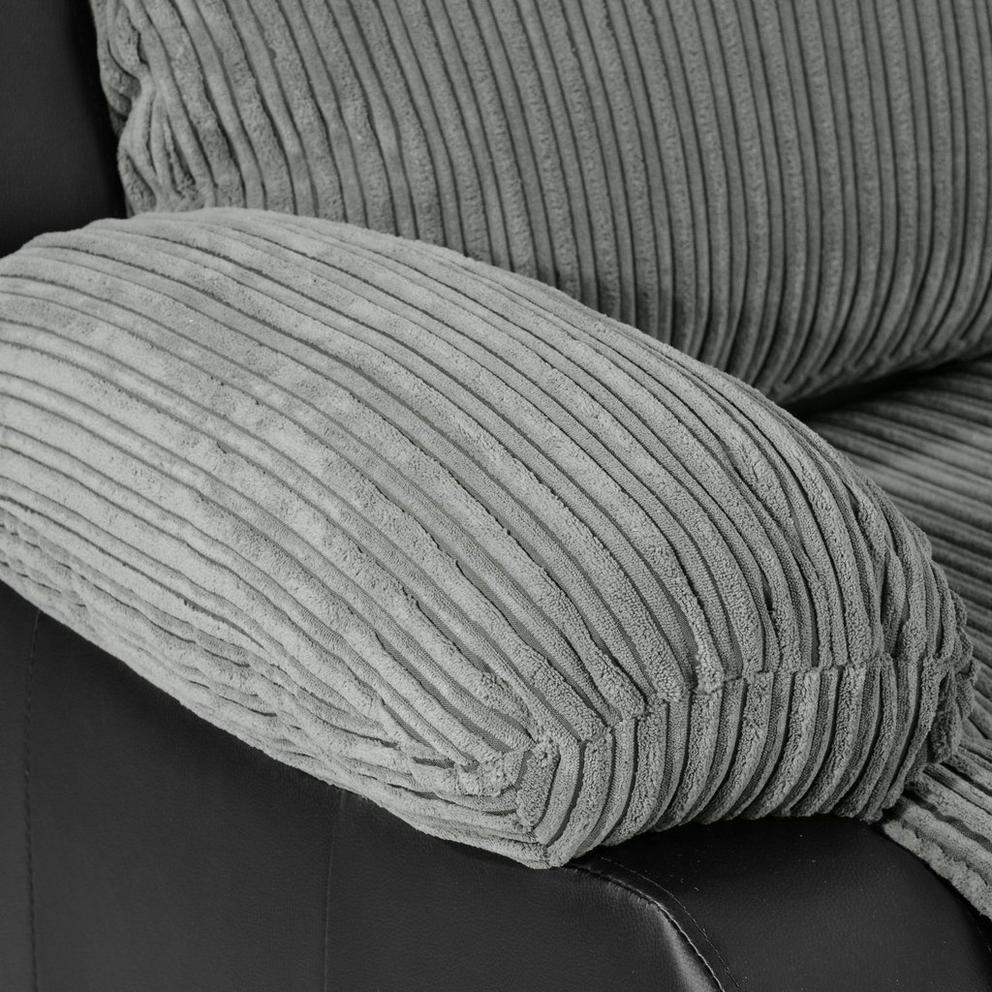 Banbury Faux Leather 2 Seater Black Jumbo Cord Sofa