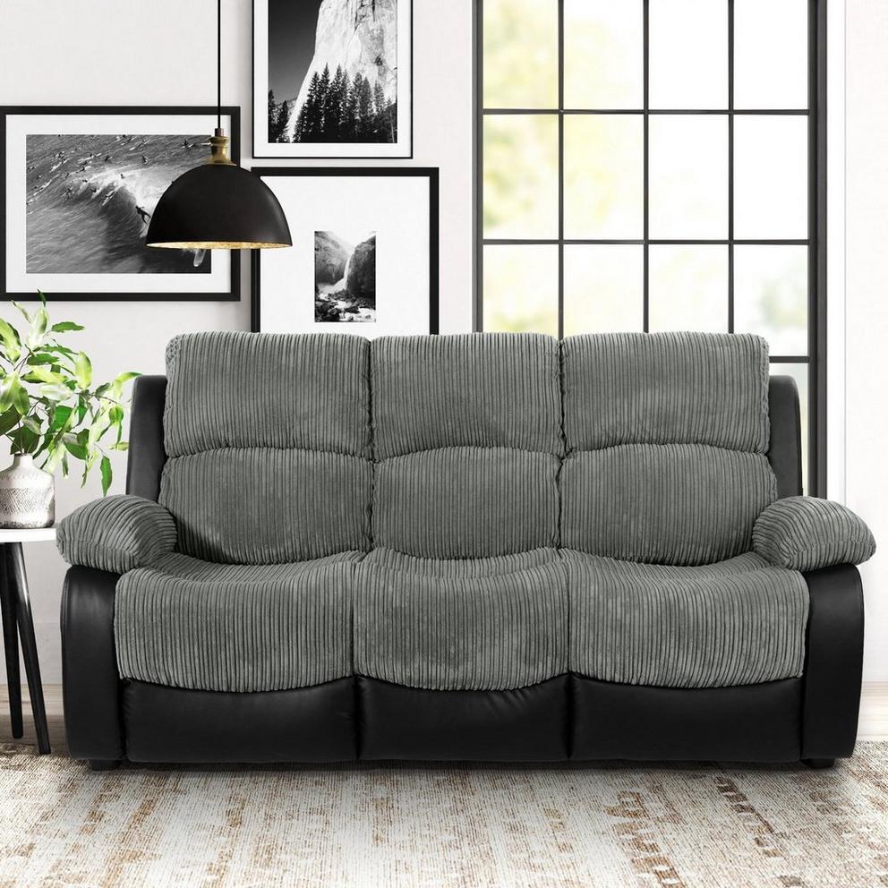Banbury Faux Leather Cord 3 Seat Sofa