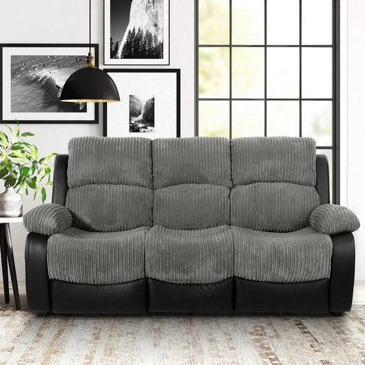 Banbury Faux Leather Cord 3 Seat Sofa