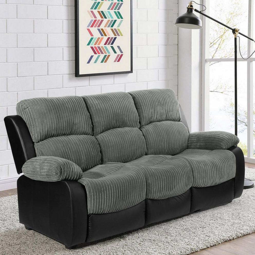 Banbury Faux Leather Cord 3 Seat Sofa