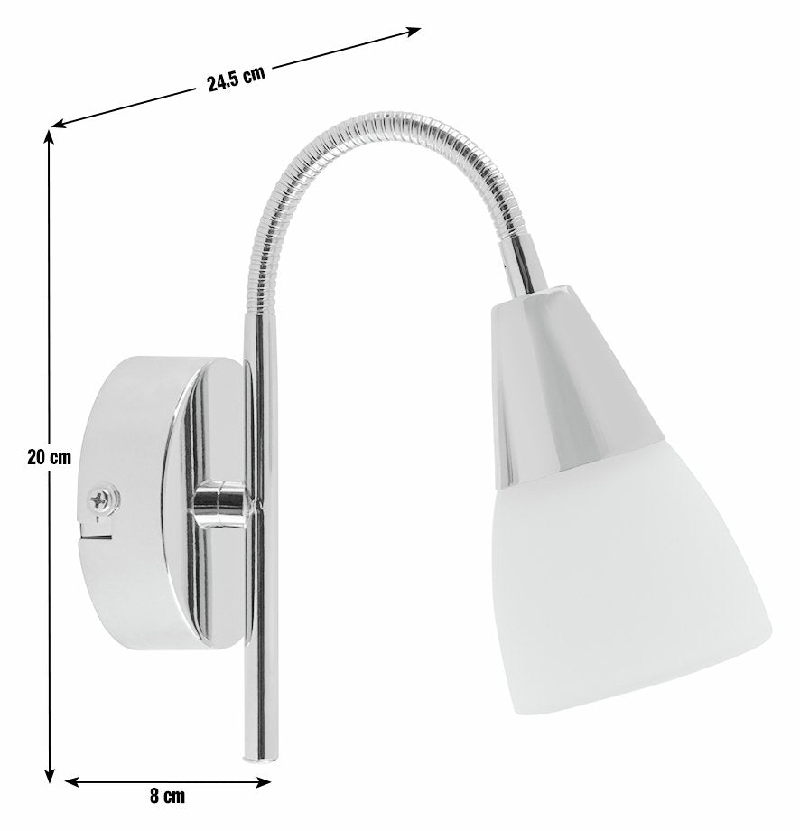 Argos Home Curico Glass Wall Light - Chrome & White