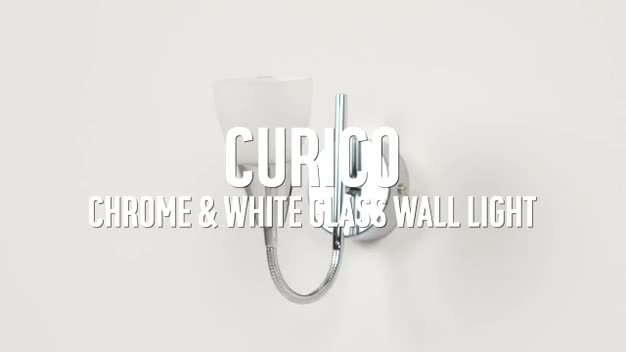 Argos Home Curico Glass Wall Light - Chrome & White