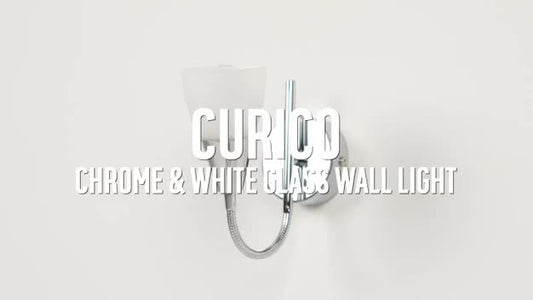 Argos Home Curico Glass Wall Light - Chrome & White