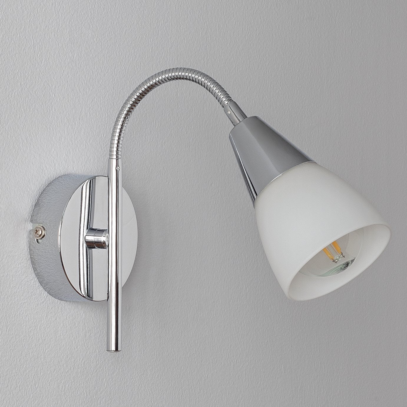 Argos Home Curico Glass Wall Light - Chrome & White