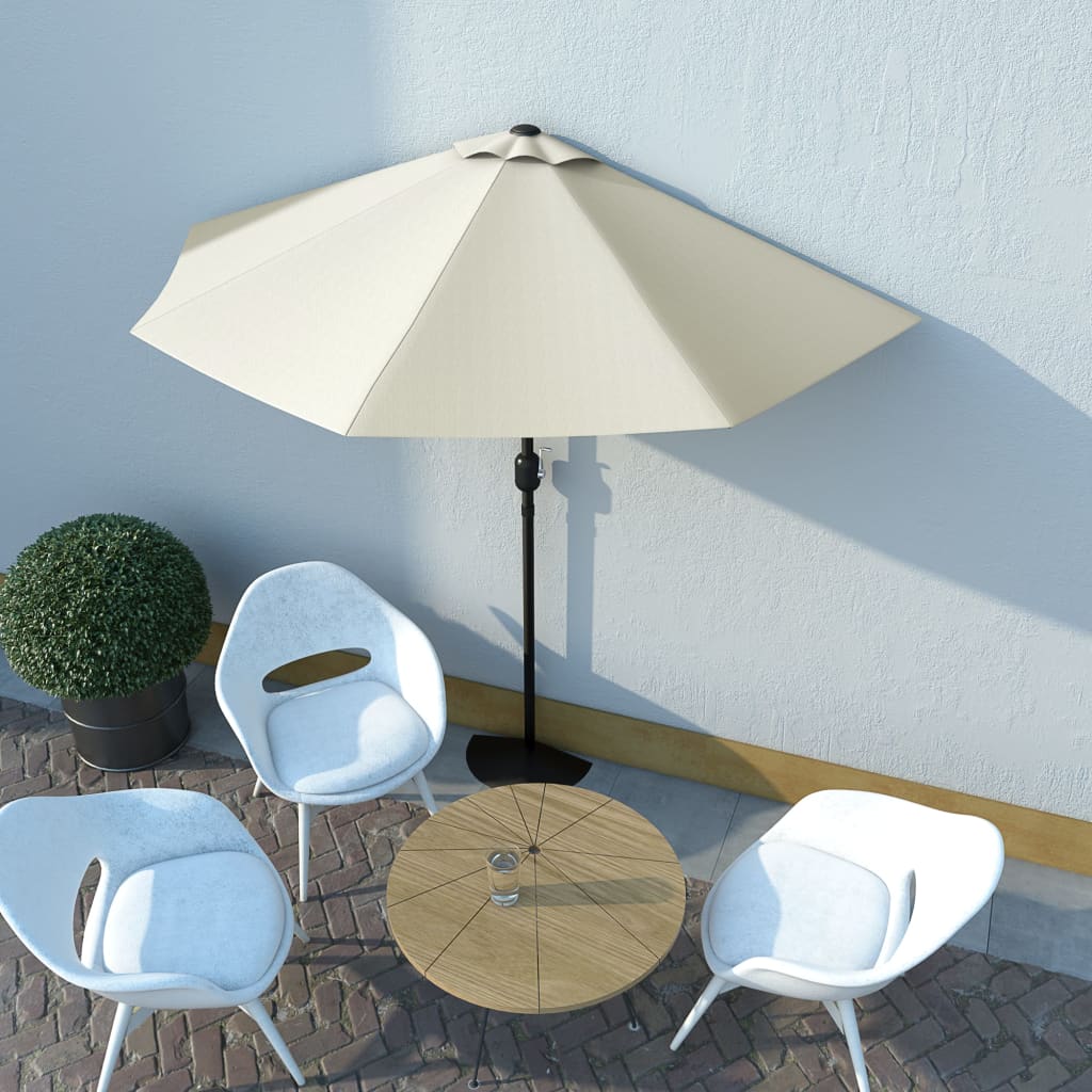 NNEVL Balcony Parasol with Aluminium Pole Sand 270x135 cm Half - Interactive Group