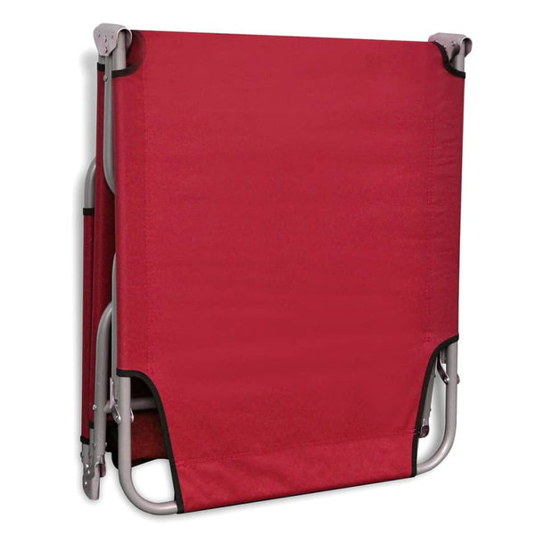 NNEVL Folding Sun Lounger Powder-coated Steel Red - Interactive Group