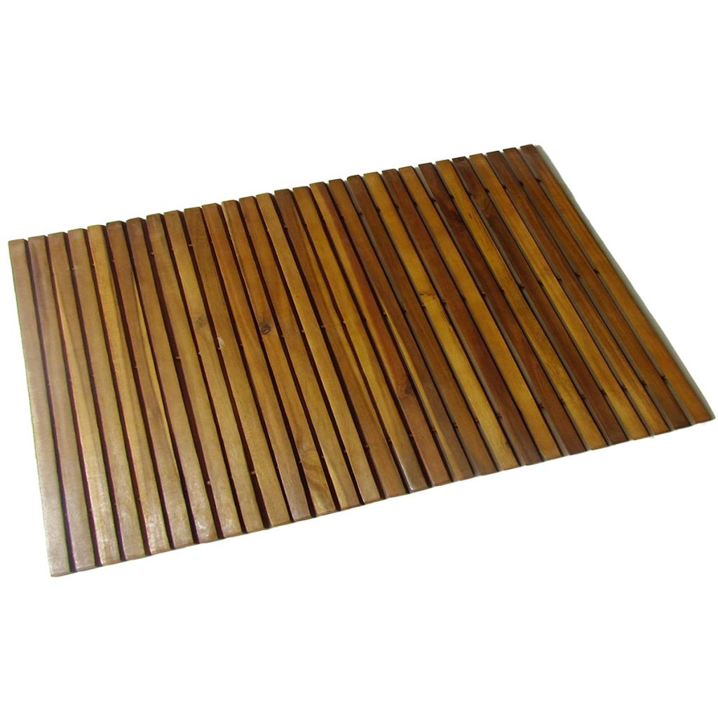 vidaXL Bathmat with Rubber Backing Bath Runner Bathroom Mat Acacia Hardwood - Interactive Group