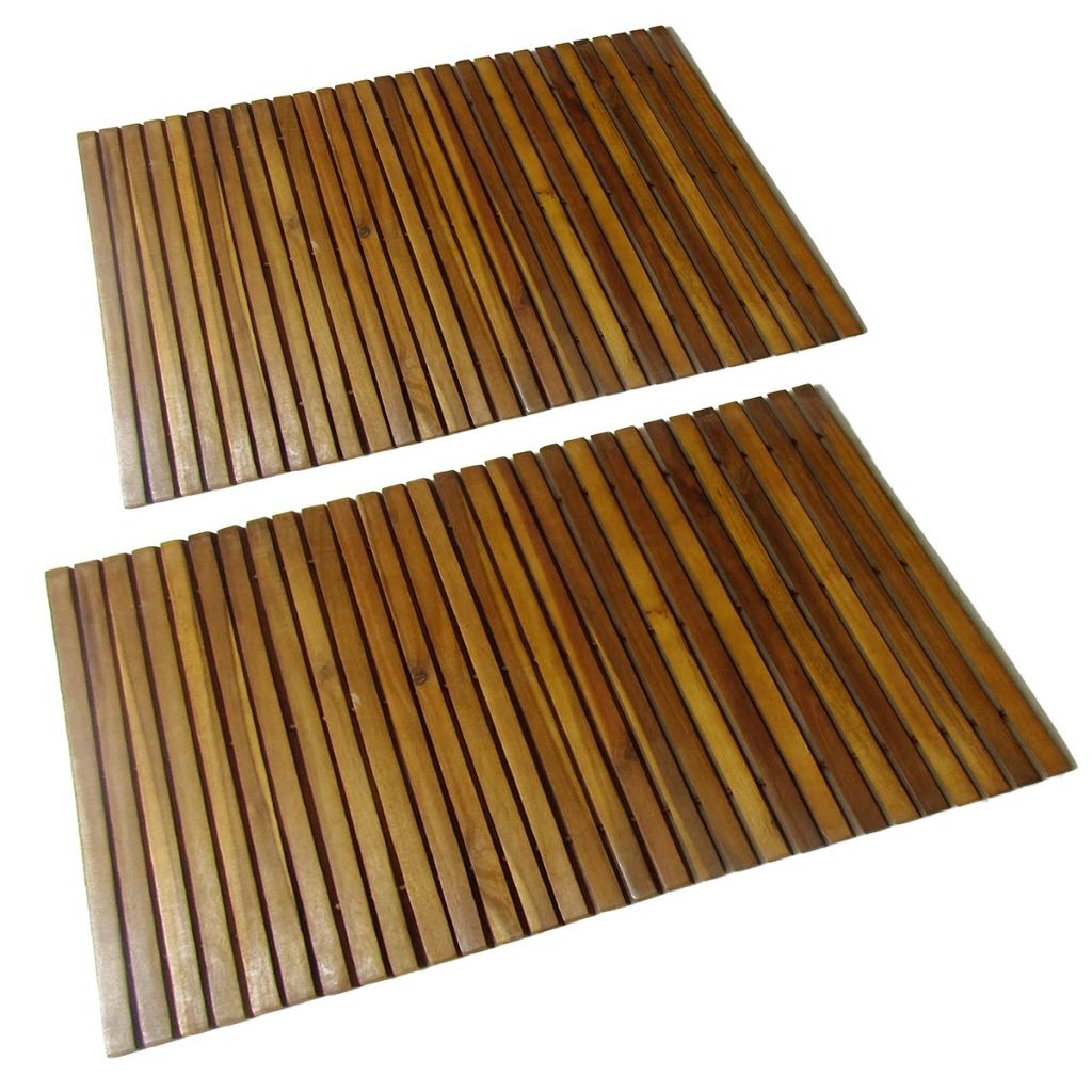 vidaXL Bathmat with Rubber Backing Bath Runner Bathroom Mat Acacia Hardwood - Interactive Group