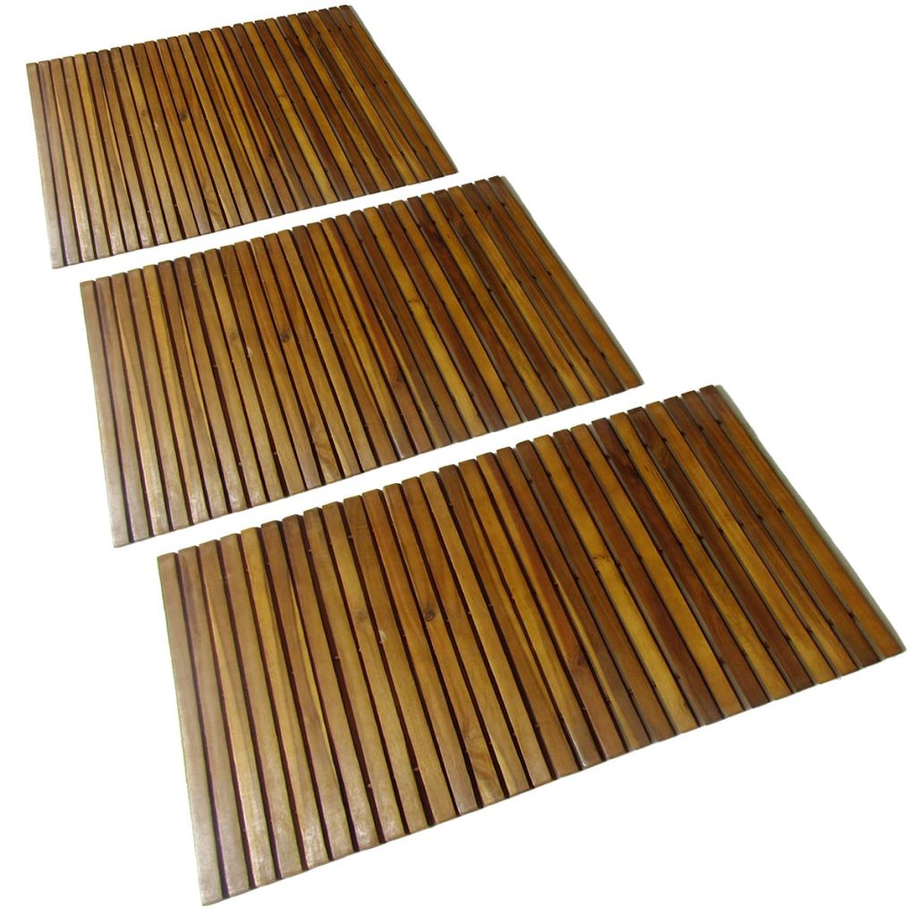 vidaXL Bathmat with Rubber Backing Bath Runner Bathroom Mat Acacia Hardwood - Interactive Group