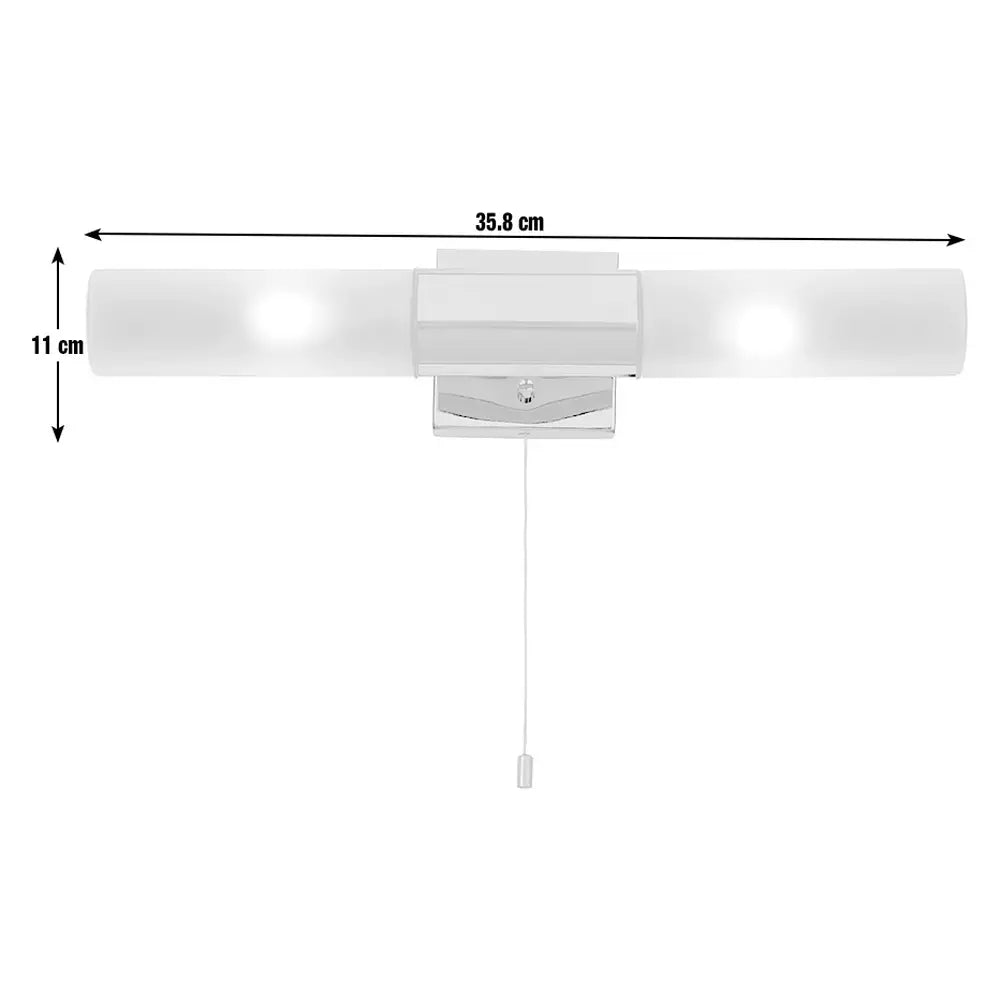 Argos Home Twin 2 Light Bathroom Wall Light - Chrome