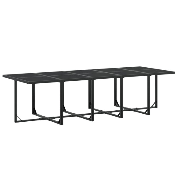 vidaXL Patio Dining Set Table and Chair Garden Outdoor Furniture Black Textilene - Interactive Group