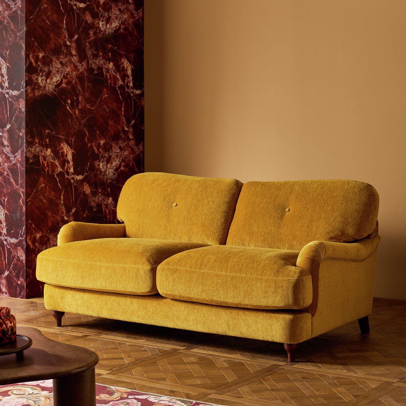 Habitat Eleanor Fabric 2 Seater Sofa - Yellow